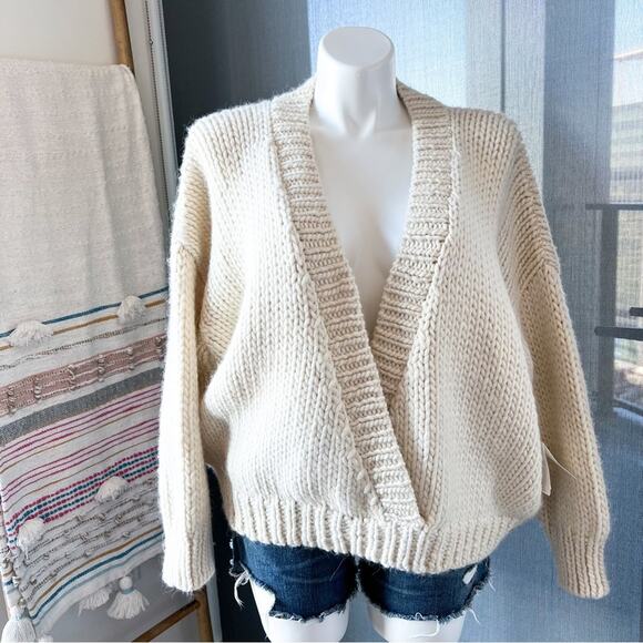 Mother Soul Serenade Criss Cross Chunky Knit Pullover Jumper Sweater Size Medium - Picture 4 of 12